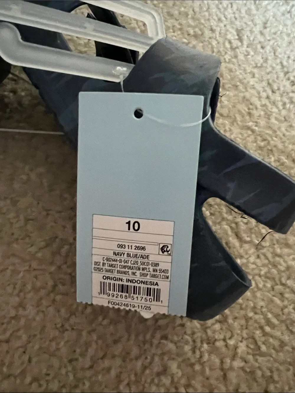 NWT 10 Toddler Cat & Jack Navy Blue Boys' Adjustable Buckle Sandals